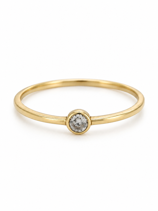 Anillo de Promesa en Oro Amarillo de 10K con Zirconia