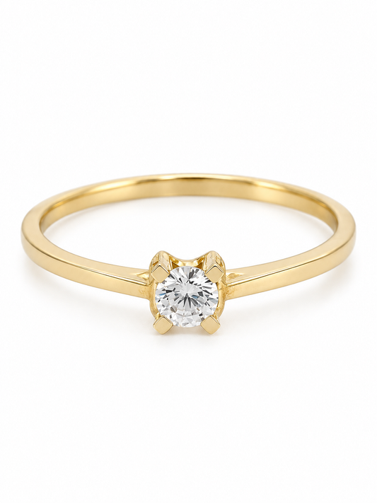 Anillo de Promesa Solitario en Oro de 10K