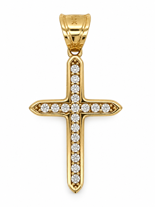 Cruz con zirconia Oro 10k